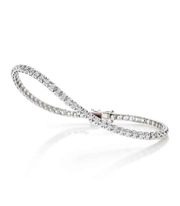 Bracciale oro bianco 18 kt Tennis 62 pietre - immagine 2