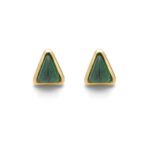Orecchini argento 925 dorato cristalli verdi