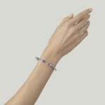 Bracciale Argento 925 rigido cristalli blu Giovann - immagine 2