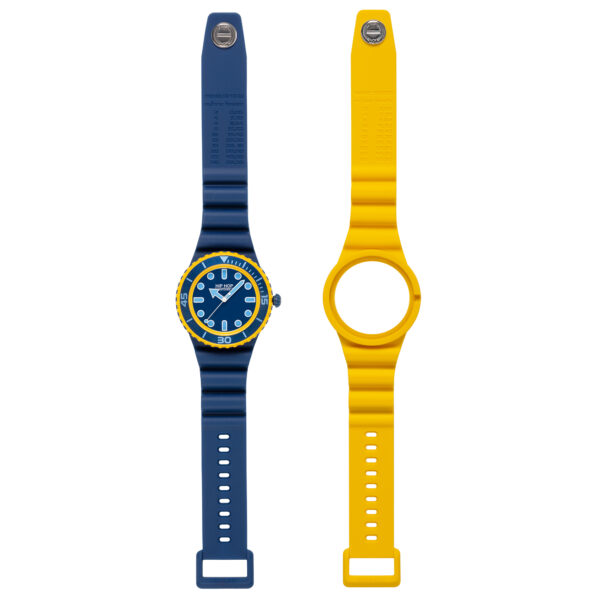 Orologio silicone Master Blue/Yellow  Hip Hop - immagine 2