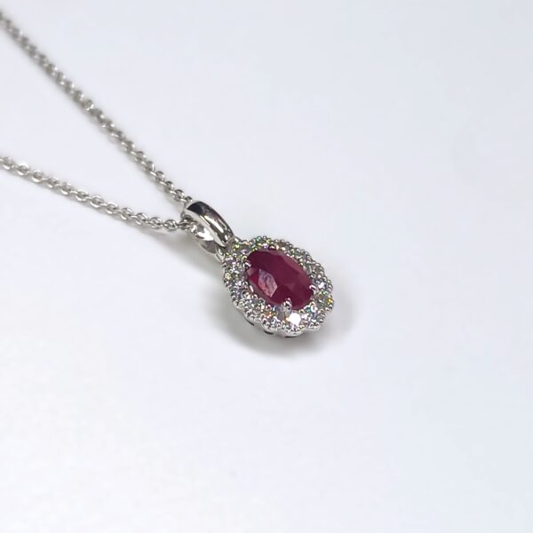 Girocollo oro bianco 18kt  rubino e diamanti