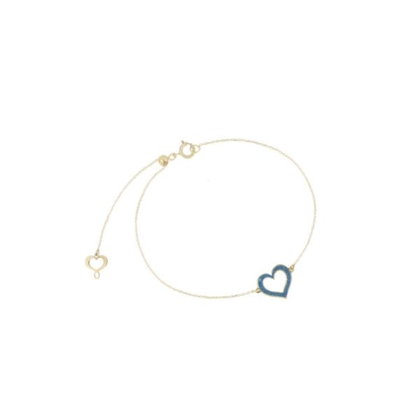 Bracciale oro giallo 18 kt cuore traforato