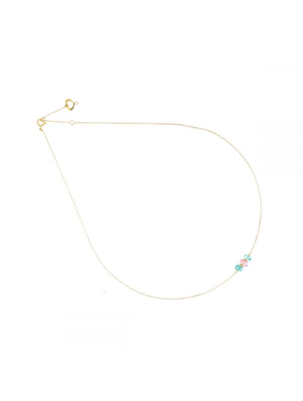 Girocollo oro giallo 18 kt apatite e topazio rosa