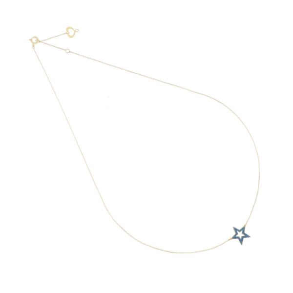Girocollo oro giallo 18 kt stella traforato polver