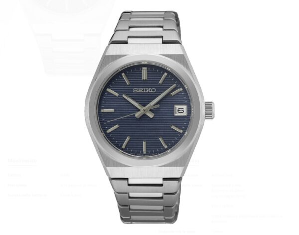 Orologio acciaio quartz lady hands date 1970 bleu