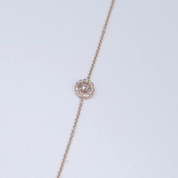 Bracciale oro rosa 18 kt con diamanti - immagine 2