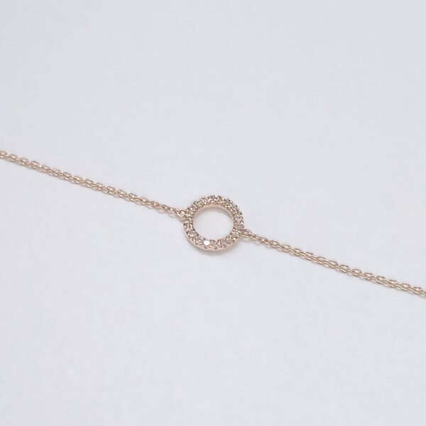 Bracciale oro rosa 18 kt  centrale cerchio di diam - immagine 2