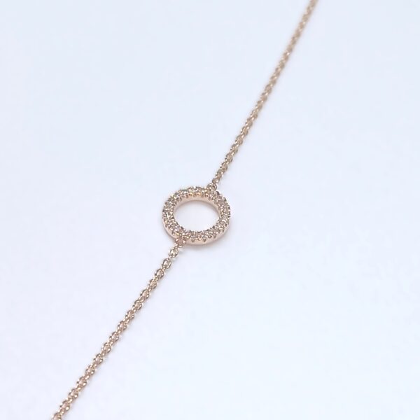 Bracciale oro rosa 18 kt  centrale cerchio di diam