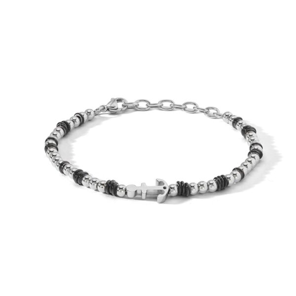 Bracciale in Acciaio, pvd nero e zircone nero