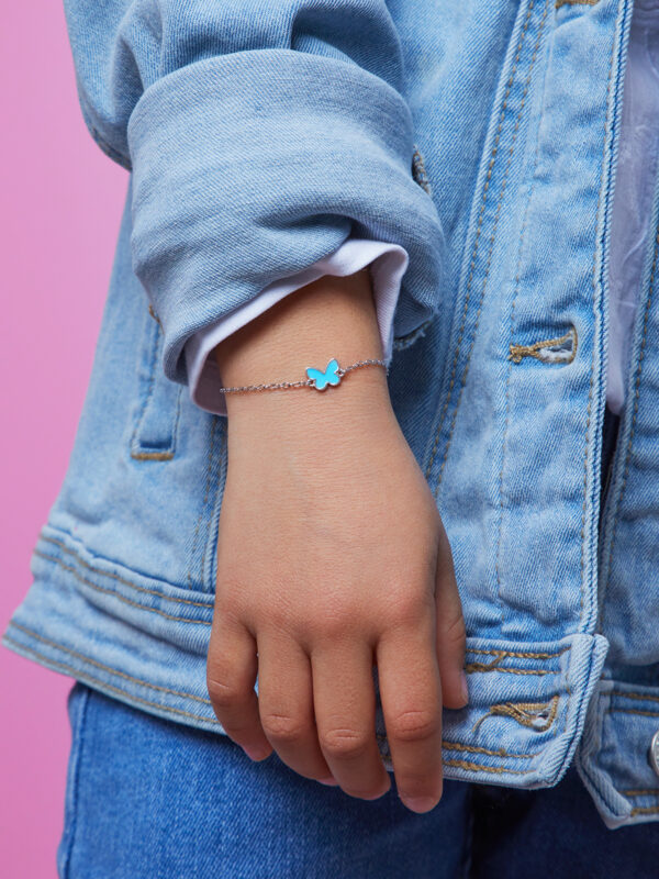 Bracciale Argento 925 farfalla azzurra Marea - immagine 2