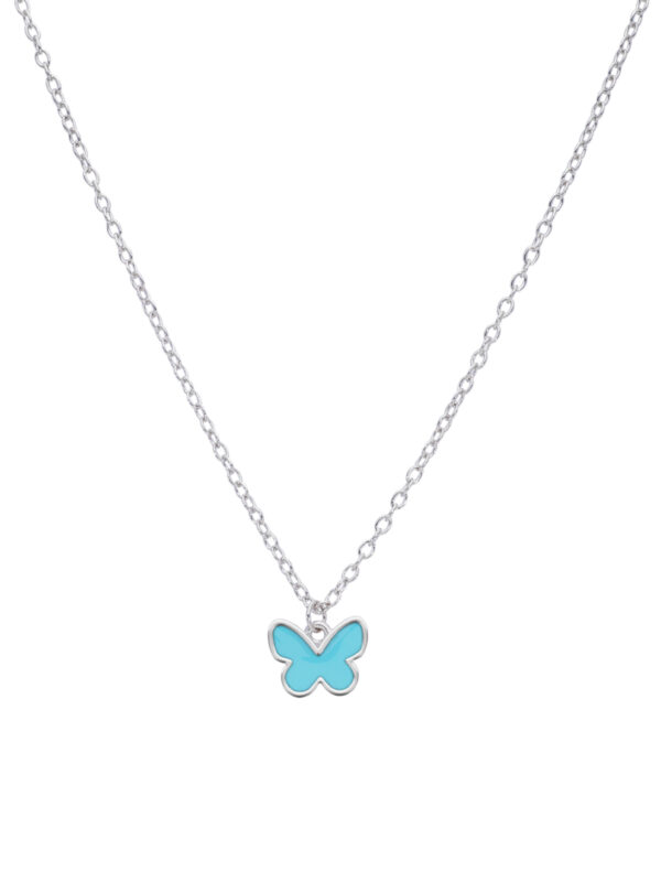 Collana argento 925 farfalla azzurra Marea