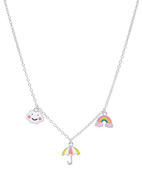 Collana argento 925 2 pendenti multicolor Marea