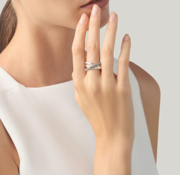 Anello Argento 925 Triplo Perlage Giovanni Raspini - immagine 2