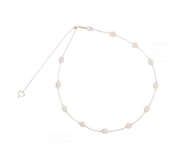 Girocollo oro 18kt Perle rosa ovali