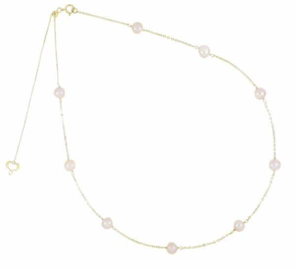 Girocollo oro 18kt Perle rosa 5.5 mm