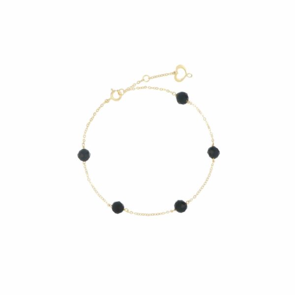 Bracciale oro 18kt Sfere di Spinello nero