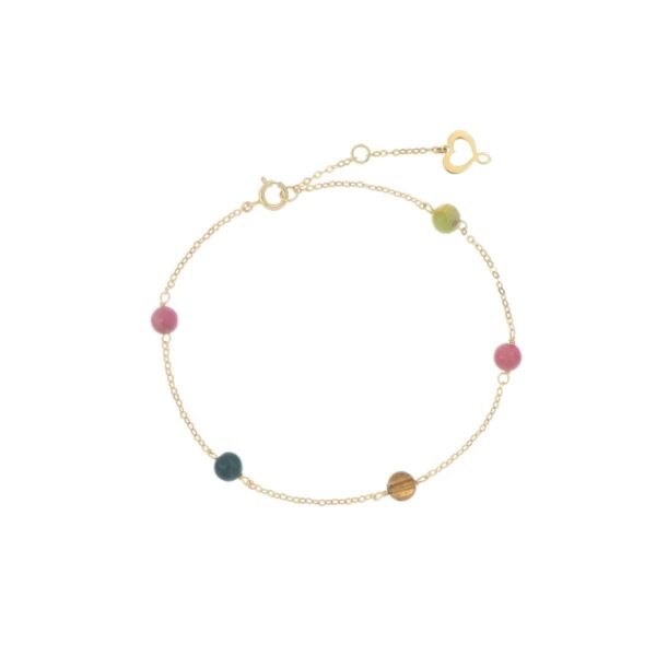 Bracciale oro 18kt Sfere di Tormalina multic
