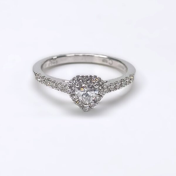 Anello oro bianco 18 kt cuore Diamanti Crivelli