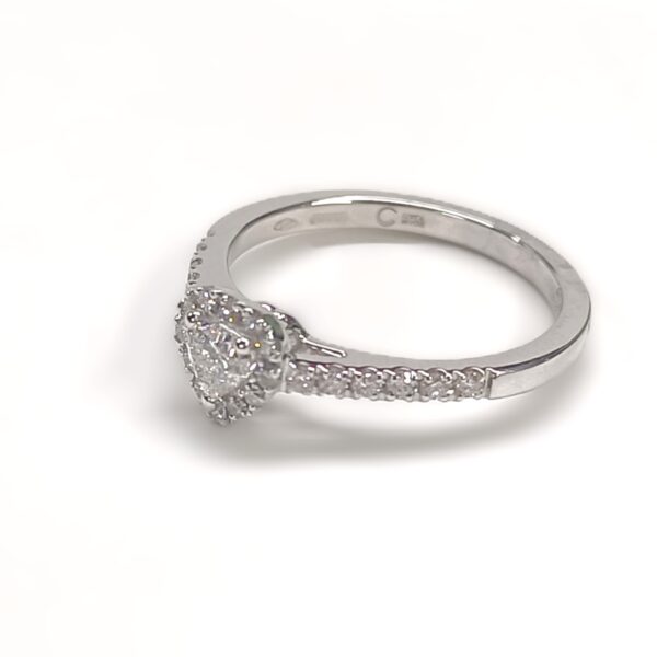 Anello oro bianco 18 kt cuore Diamanti Crivelli - immagine 2