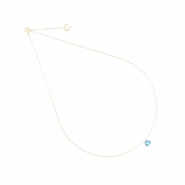 Collana oro 18 kt cuore blu