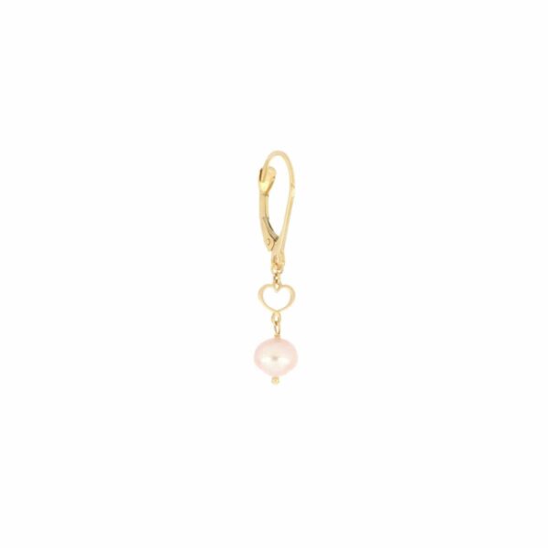 Orecchino oro 18 kt perla rosa