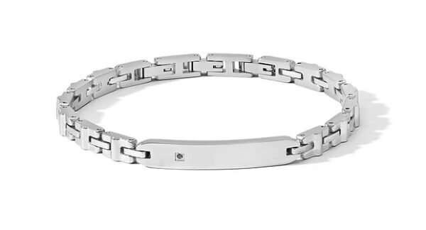 Bracciale Acciaio e zircone nero Comete